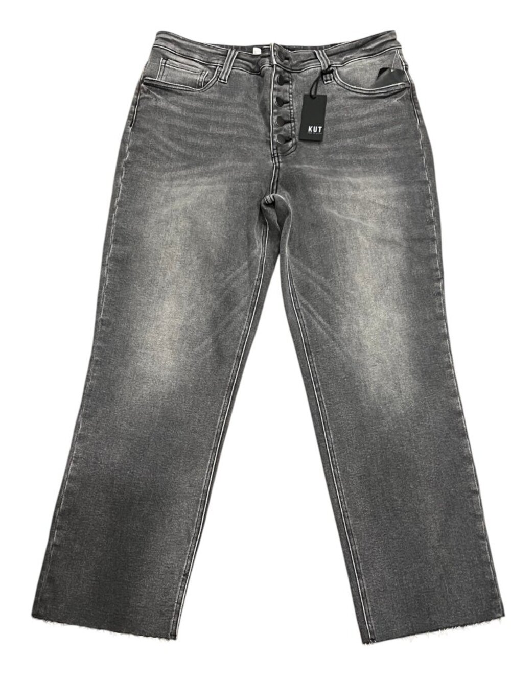 KUT High Rise Mom Jean, NWT, Gray, 14